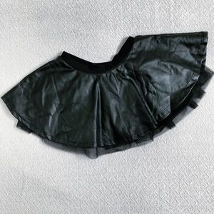 Kardashian Kids | Black Faux Leather & Tulle Skirt